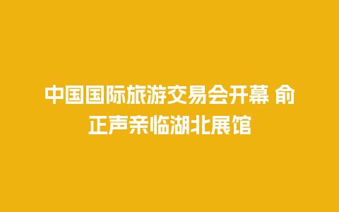 中国国际旅游交易会开幕 俞正声亲临湖北展馆