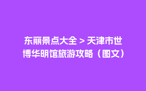 东丽景点大全 > 天津市世博华明馆旅游攻略（图文）