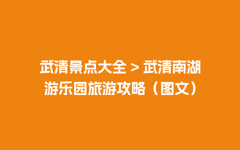 武清景点大全 > 武清南湖游乐园旅游攻略（图文）