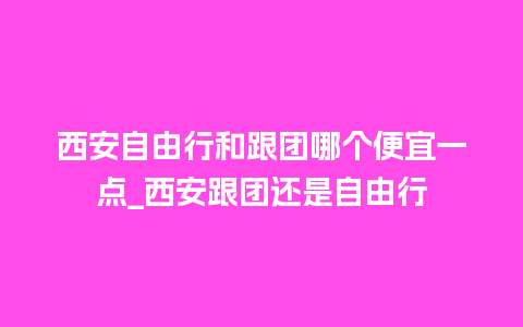 西安自由行和跟团哪个便宜一点_西安跟团还是自由行