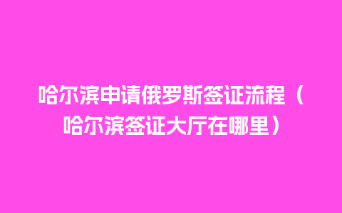 哈尔滨申请俄罗斯签证流程（哈尔滨签证大厅在哪里）