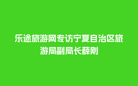 乐途旅游网专访宁夏自治区旅游局副局长薛刚