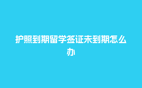 护照到期留学签证未到期怎么办