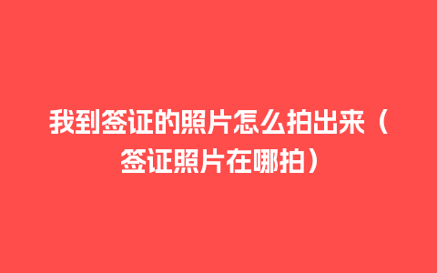 我到签证的照片怎么拍出来（签证照片在哪拍）