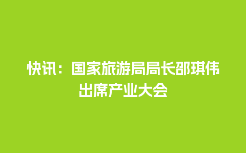 快讯：国家旅游局局长邵琪伟出席产业大会