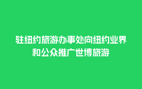 驻纽约旅游办事处向纽约业界和公众推广世博旅游