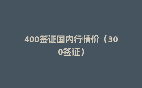 400签证国内行情价（300签证）