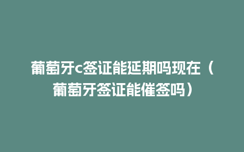 葡萄牙c签证能延期吗现在（葡萄牙签证能催签吗）