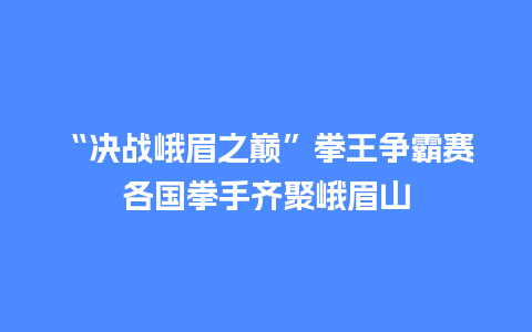 “决战峨眉之巅”拳王争霸赛各国拳手齐聚峨眉山