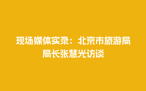 现场媒体实录：北京市旅游局局长张慧光访谈