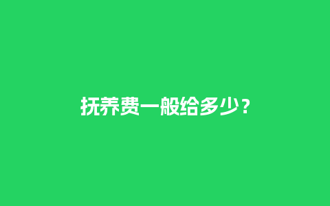 抚养费一般给多少？