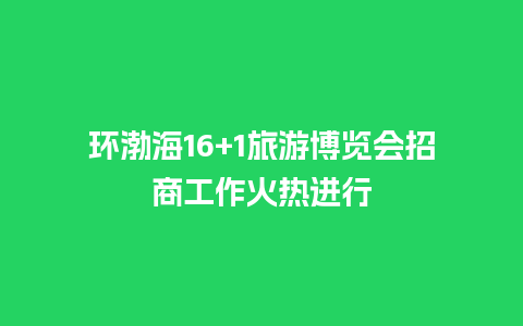 环渤海16+1旅游博览会招商工作火热进行