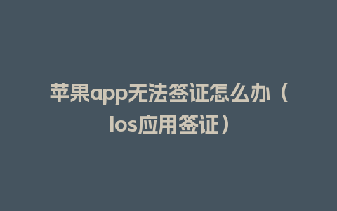 苹果app无法签证怎么办（ios应用签证）