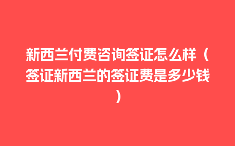 新西兰付费咨询签证怎么样（签证新西兰的签证费是多少钱）