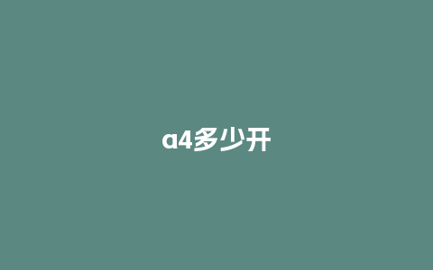 a4多少开