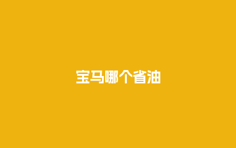 宝马哪个省油