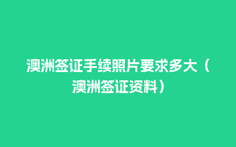 澳洲签证手续照片要求多大（澳洲签证资料）