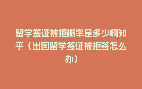 留学签证被拒概率是多少啊知乎（出国留学签证被拒签怎么办）