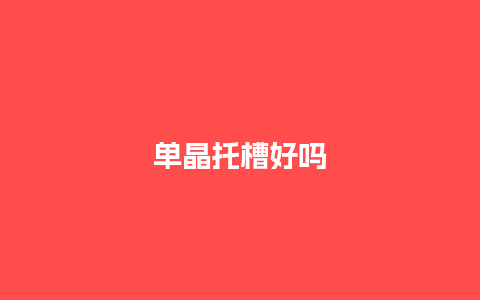 单晶托槽好吗