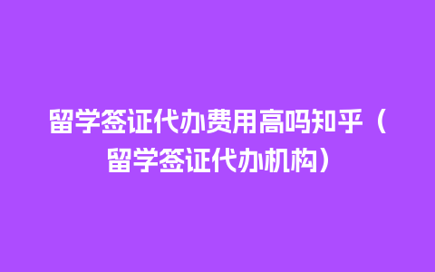 留学签证代办费用高吗知乎（留学签证代办机构）