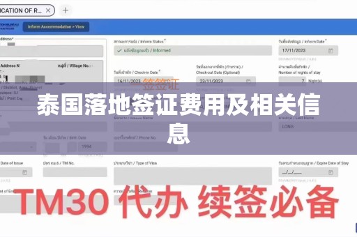泰国落地签证费用及相关信息