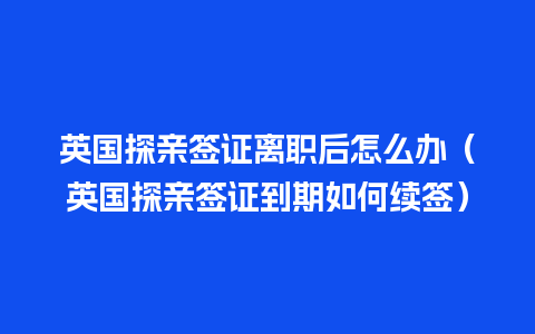 英国探亲签证离职后怎么办（英国探亲签证到期如何续签）