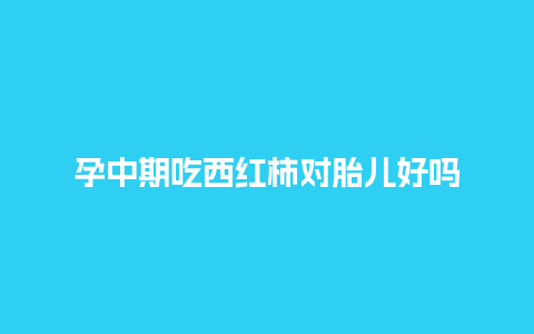 孕中期吃西红柿对胎儿好吗