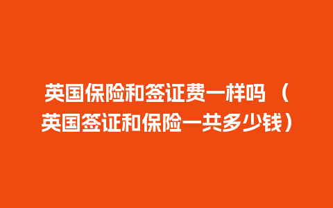 英国保险和签证费一样吗 （英国签证和保险一共多少钱）