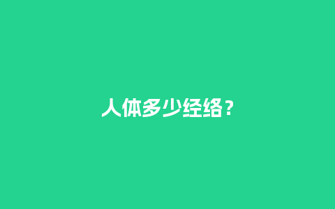 人体多少经络？