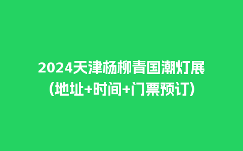 2024天津杨柳青国潮灯展(地址+时间+门票预订)