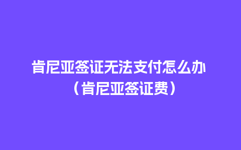 肯尼亚签证无法支付怎么办 （肯尼亚签证费）