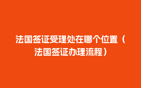 法国签证受理处在哪个位置（法国签证办理流程）