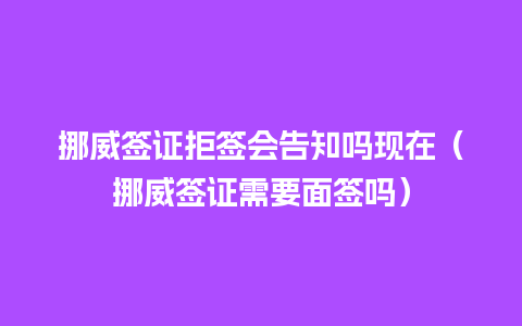 挪威签证拒签会告知吗现在（挪威签证需要面签吗）