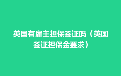 英国有雇主担保签证吗（英国签证担保金要求）