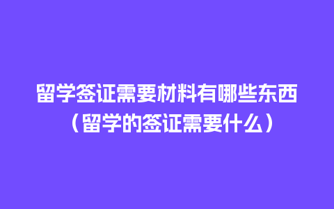 留学签证需要材料有哪些东西（留学的签证需要什么）