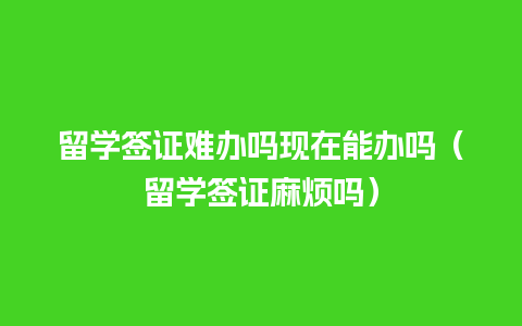 留学签证难办吗现在能办吗（留学签证麻烦吗）