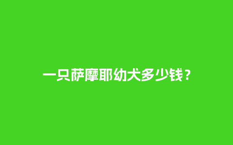 一只萨摩耶幼犬多少钱？