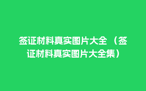 签证材料真实图片大全 （签证材料真实图片大全集）