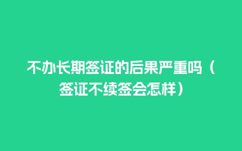 不办长期签证的后果严重吗（签证不续签会怎样）