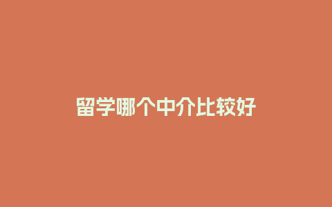 留学哪个中介比较好