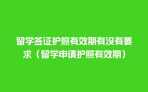 留学签证护照有效期有没有要求（留学申请护照有效期）