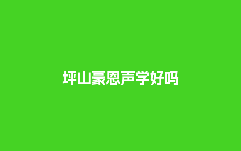 坪山豪恩声学好吗