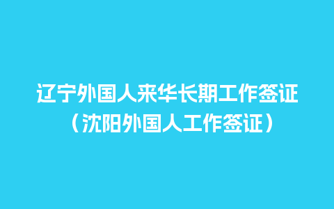 辽宁外国人来华长期工作签证（沈阳外国人工作签证）