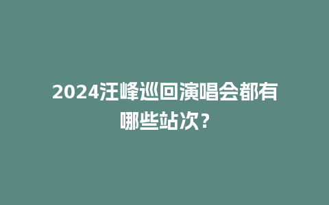 2024汪峰巡回演唱会都有哪些站次？