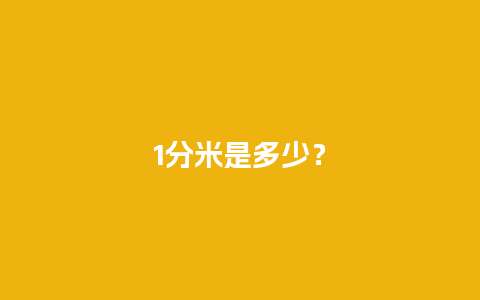 1分米是多少？