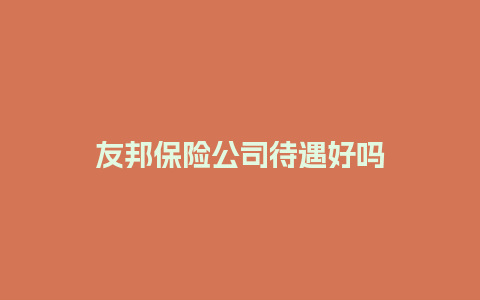 友邦保险公司待遇好吗