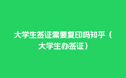 大学生签证需要复印吗知乎（大学生办签证）