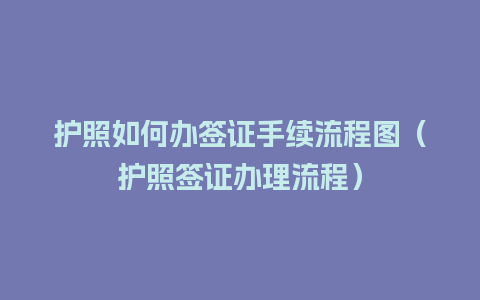 护照如何办签证手续流程图（护照签证办理流程）