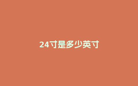 24寸是多少英寸