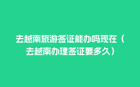 去越南旅游签证能办吗现在（去越南办理签证要多久）